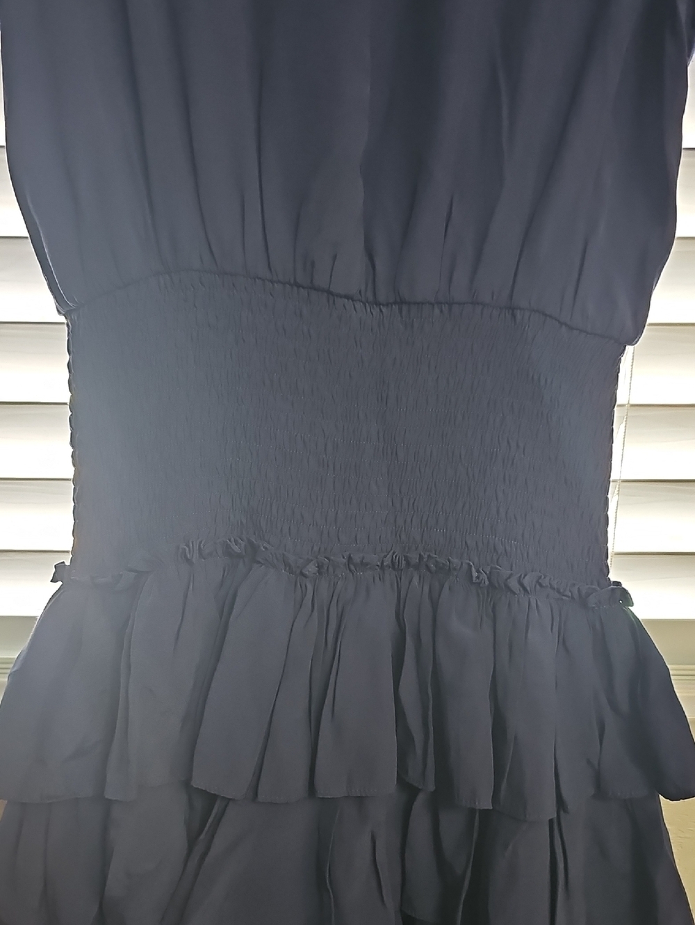 Smocked Waist Navy Ruffle Mini Dress ( #89) - Picture 11 of 11